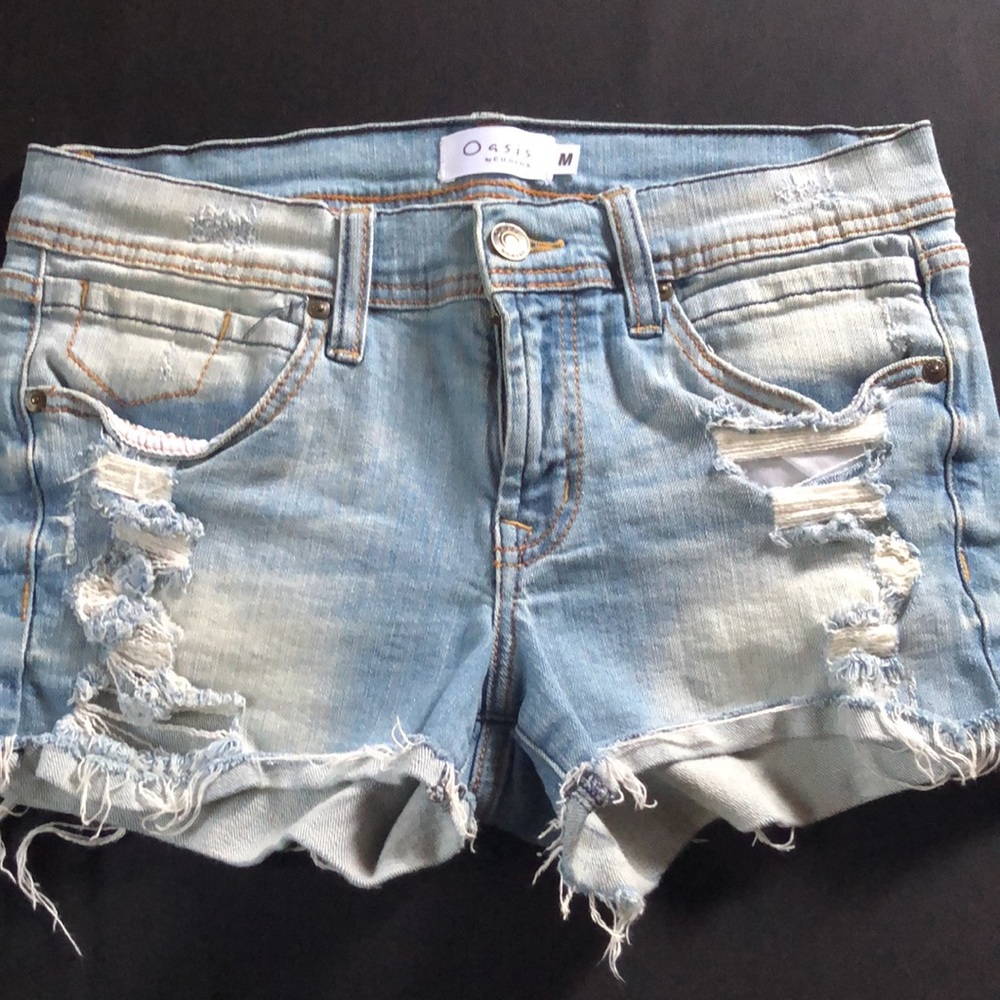 Oasis by Eunina Denim Jean Shorts, Distressed